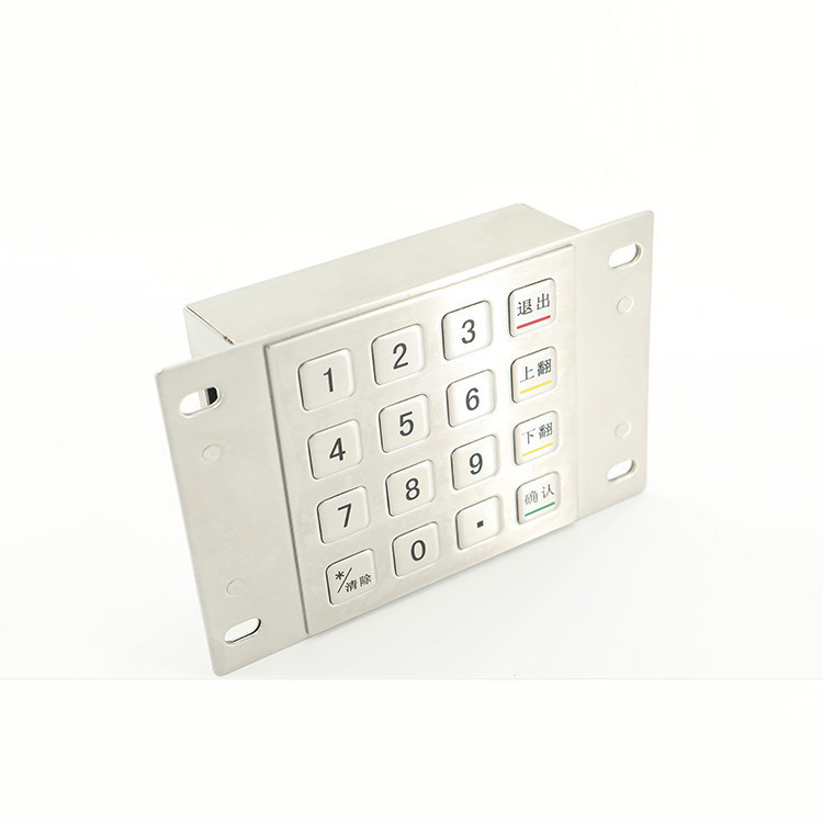 IP65 Chống nước bằng thép không gỉ được mã hóa bằng kim loại EPP Pin Pad 16 Phím cho Kiosk thanh toán