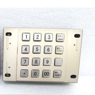 Thanh toán Kiosk Pin Pad USB RS232 PCI 4.0 Kim loại được mã hóa được chứng nhận 16 phím