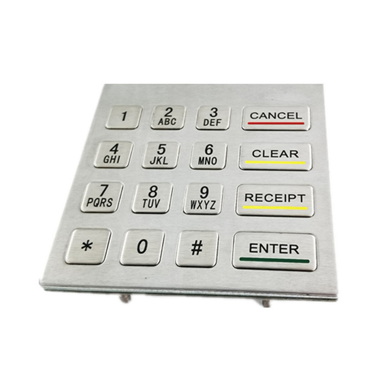Bảng điều khiển gắn bảng Kiosk tự phục vụ Bàn phím số bằng kim loại 4x4 bằng thép không gỉ với 16 phím