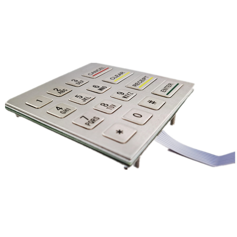 Bảng điều khiển gắn bảng Kiosk tự phục vụ Bàn phím số bằng kim loại 4x4 bằng thép không gỉ với 16 phím