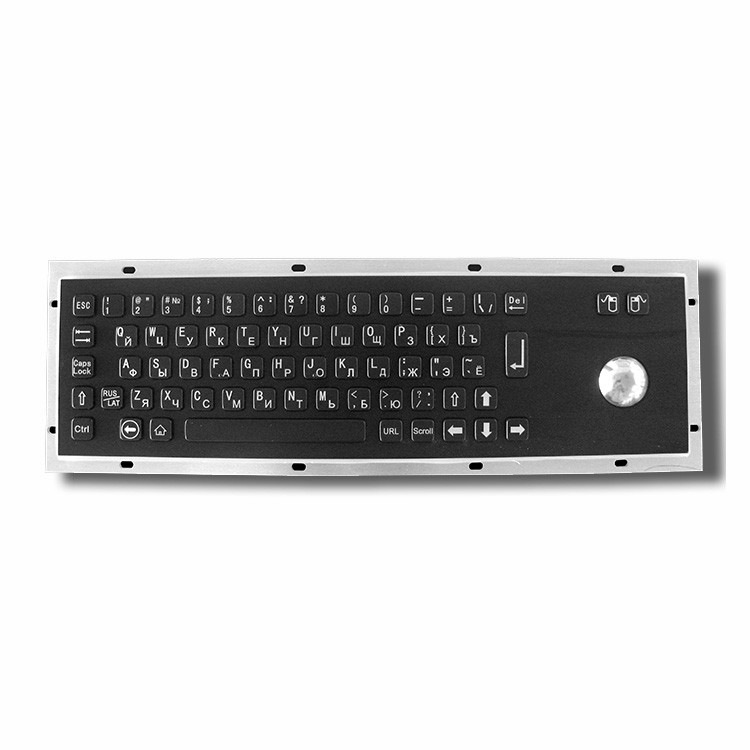 Màu đen IP65 IK07 Kiosk tự phục vụ Bàn phím thép không gỉ có bi xoay