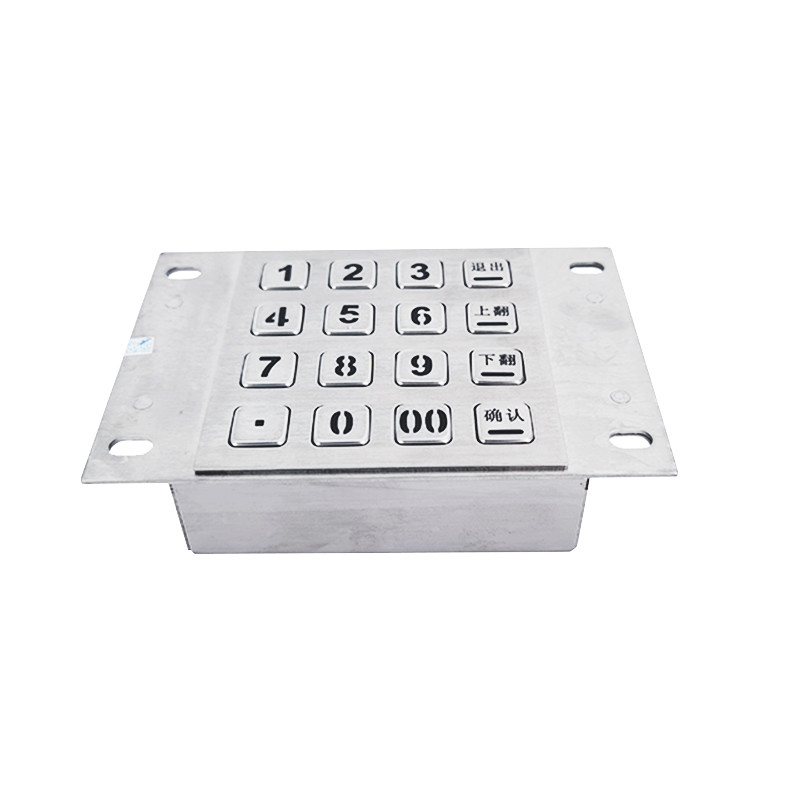 4x4 16 phím 304 thép không gỉ Bàn phím số kim loại với đèn nền Bàn phím Kiosk tự phục vụ