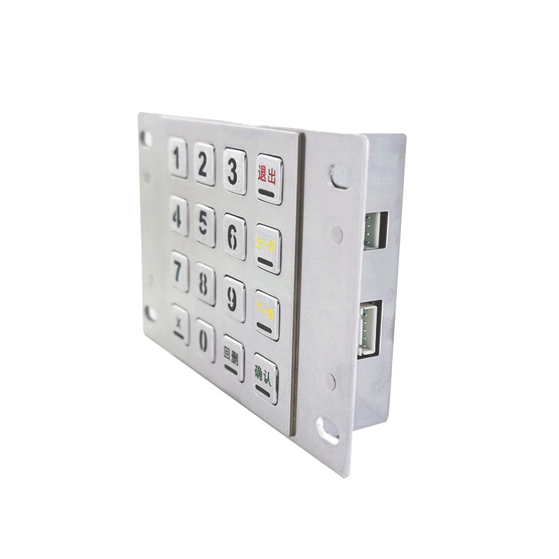 4x4 16 phím 304 thép không gỉ Bàn phím số kim loại với đèn nền Bàn phím Kiosk tự phục vụ
