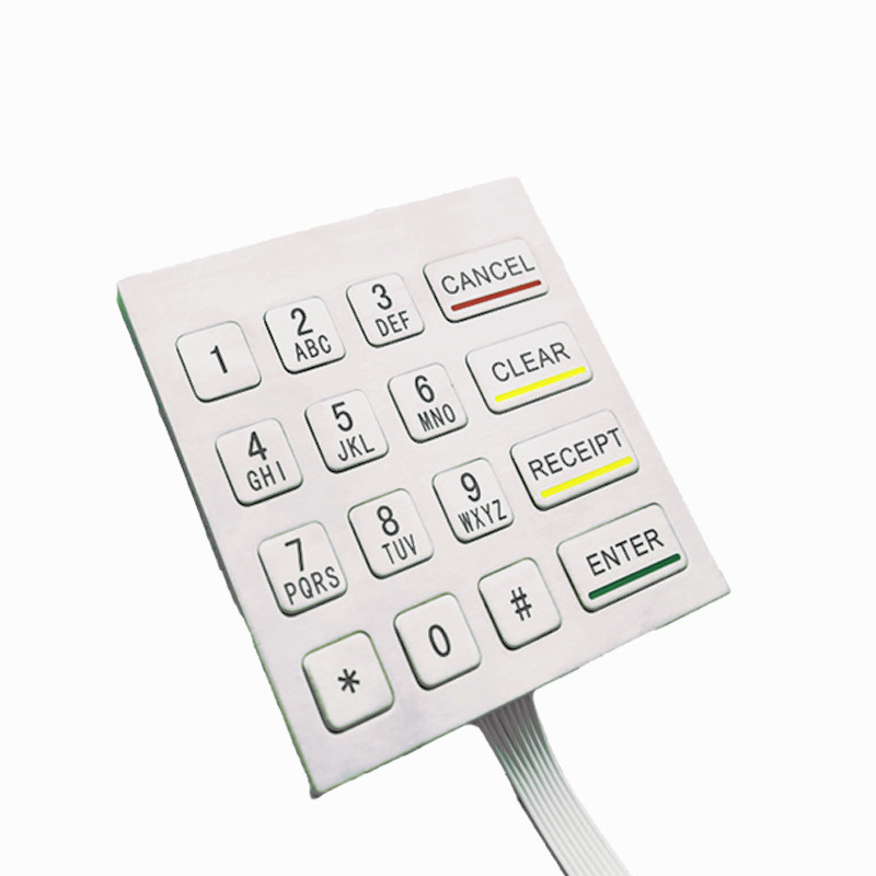 Kiosk tự phục vụ cứng kim loại bàn phím số 16 phím chống nước cho môi trường khắc nghiệt