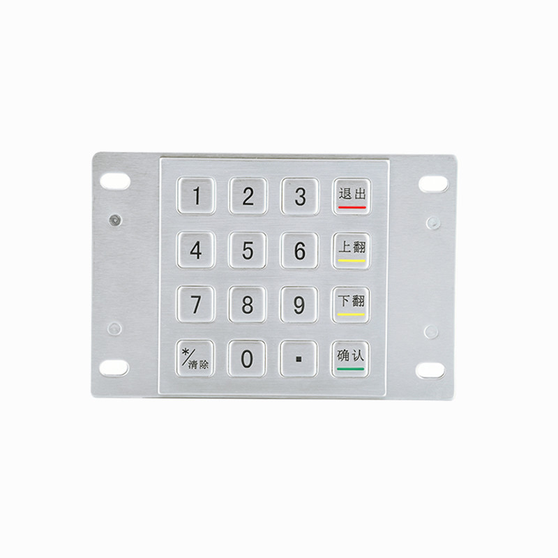 304 Stainless Steel ATM Machine Pin Pad Kiosk thanh toán IP65 Mã hóa bàn phím kim loại với 16 phím