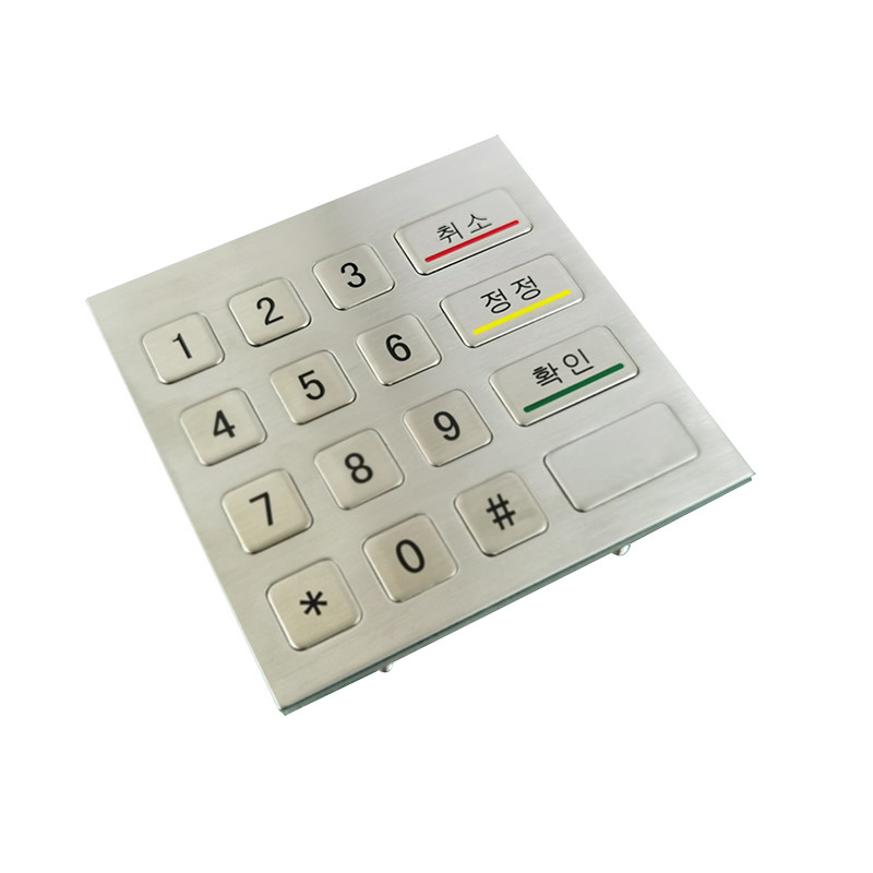 Kiểu bàn phím số kim loại thép không gỉ chống nước 100 x 100 mm với USB cho máy bán hàng tự động