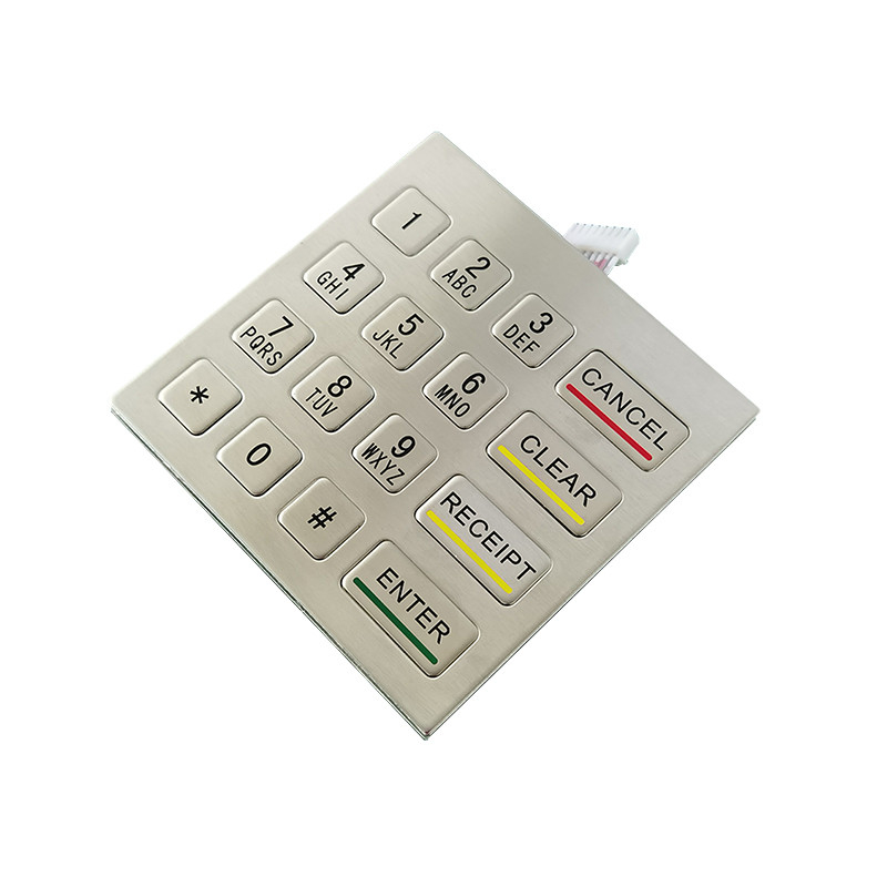 Kiểu bàn phím số kim loại thép không gỉ chống nước 100 x 100 mm với USB cho máy bán hàng tự động