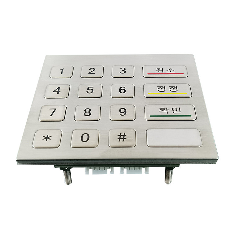 Kiểu bàn phím số kim loại thép không gỉ chống nước 100 x 100 mm với USB cho máy bán hàng tự động