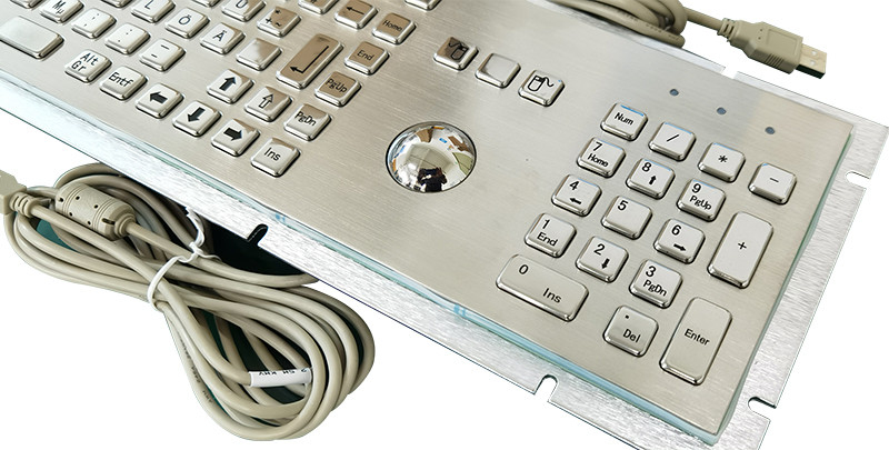 Kiosk tự phục vụ IP65 Ki-bảng phím kim loại thép không gỉ chống nước với Trackball 38mm và bàn phím số