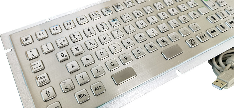 Kiosk tự phục vụ IP65 Ki-bảng phím kim loại thép không gỉ chống nước với Trackball 38mm và bàn phím số