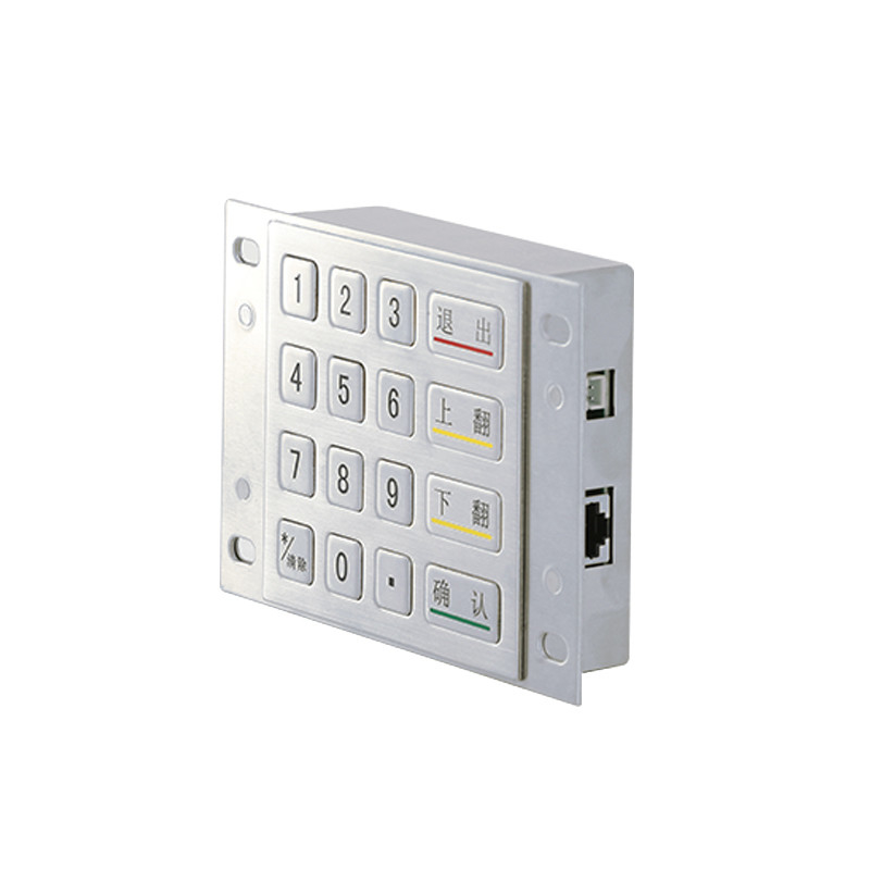 DES 3DES mã hóa 4x4 thép không gỉ kim loại mã hóa EPP Pin Pad Cho Kiosk thanh toán