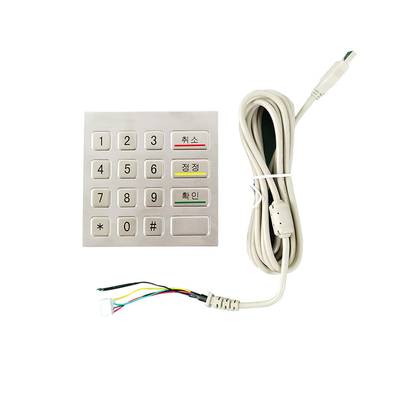 4x4 chống nước IP65 thép không gỉ Bàn phím số kim loại cho máy bán hàng tự phục vụ
