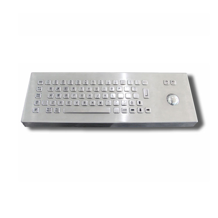 65 phím bàn làm việc IK07 IP65 Bàn phím công nghiệp thép không gỉ với Trackball cho Kiosk tự phục vụ