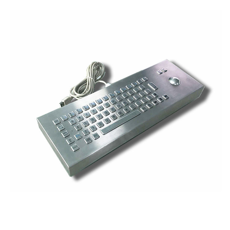 65 phím bàn làm việc IK07 IP65 Bàn phím công nghiệp thép không gỉ với Trackball cho Kiosk tự phục vụ