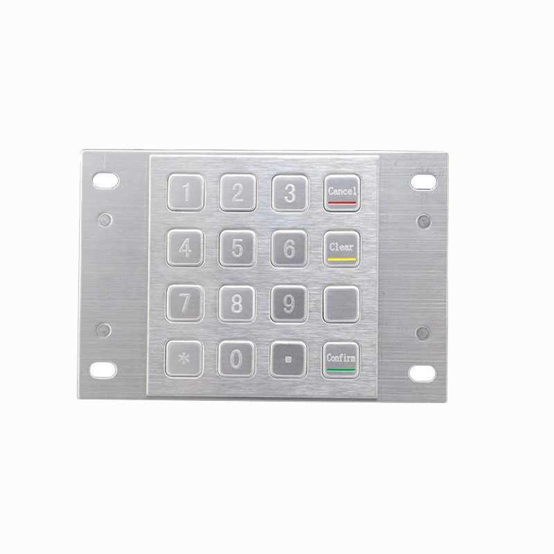 Không thấm nước 304 thép không gỉ Pin Pad mã hóa Kiosk thanh toán IP65 Mã hóa bàn phím kim loại với 16 phím