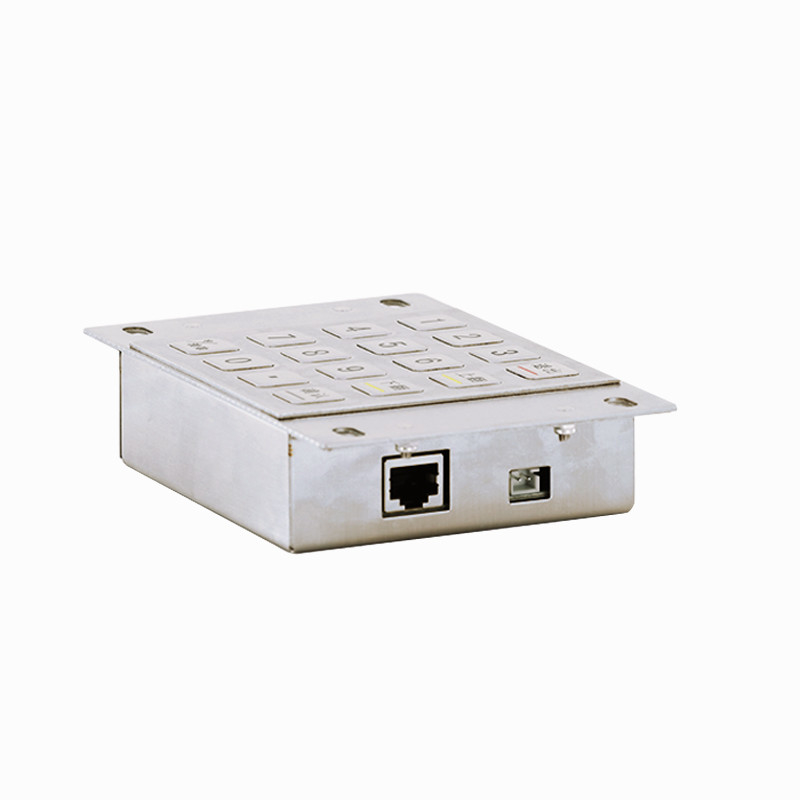 Không thấm nước 304 thép không gỉ Pin Pad mã hóa Kiosk thanh toán IP65 Mã hóa bàn phím kim loại với 16 phím