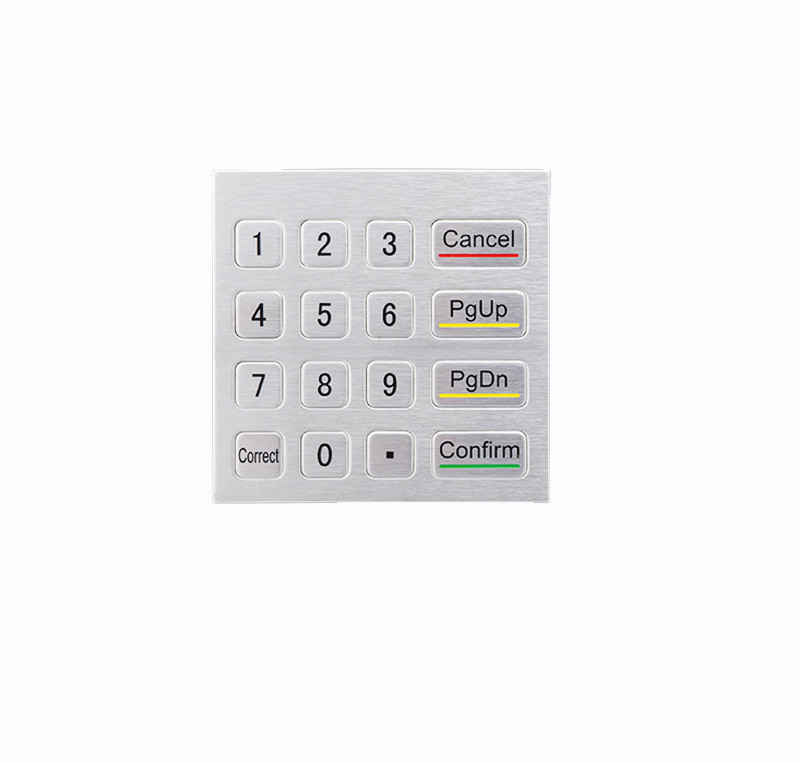 Máy bán hàng tự phục vụ Kiosk chống nước IP65 thép không gỉ Bàn phím số kim loại với 4x4 phím