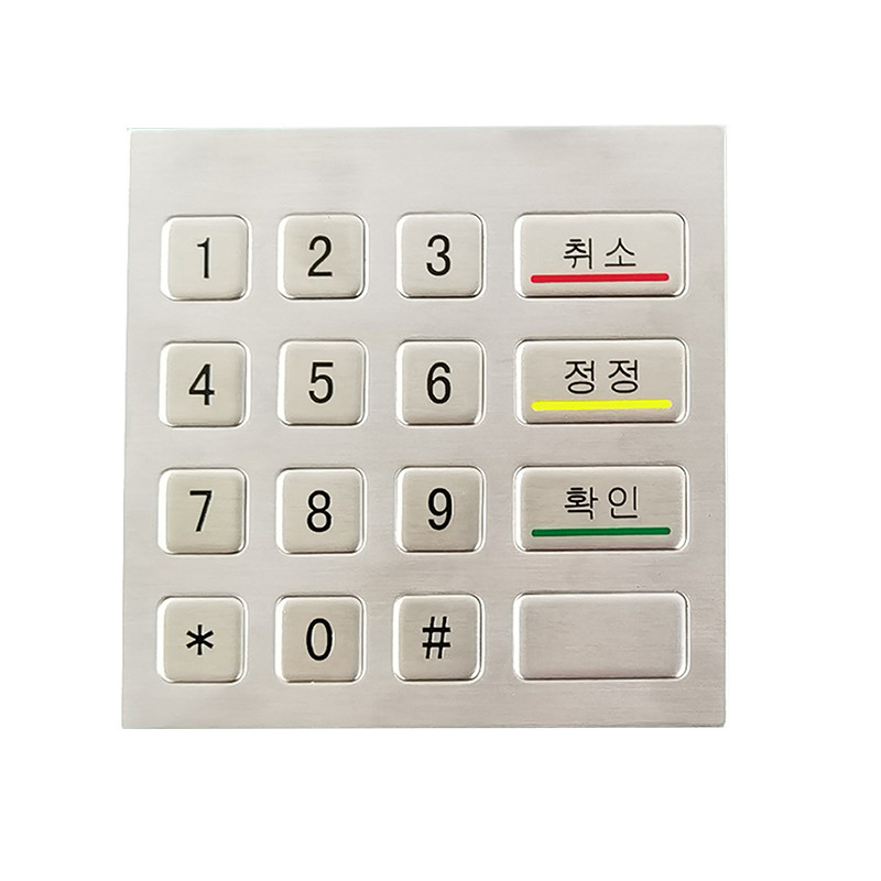 Máy bán hàng tự phục vụ Kiosk chống nước IP65 thép không gỉ Bàn phím số kim loại với 4x4 phím