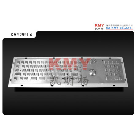 Bàn phím kim loại Kiosk IP65 chống nước công nghiệp với Trackball, được tùy chỉnh cho các ki-ốt tự phục vụ