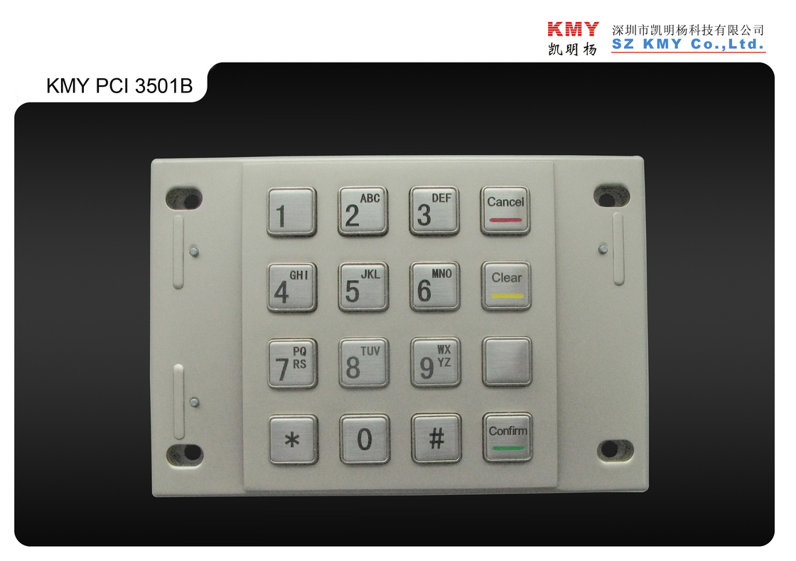 PCI 4.0 16 phím Kim loại EPP Pin Pad 87,5x91,5mm Bàn phím máy rút tiền